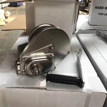 河北瀚晟生产1T304不锈钢裸机（全不锈钢）手动绞盘2600磅自锁式手摇绞盘