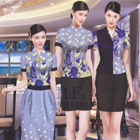 罗江县紫色复古中式迎宾工作服制服定做厂家派登服饰