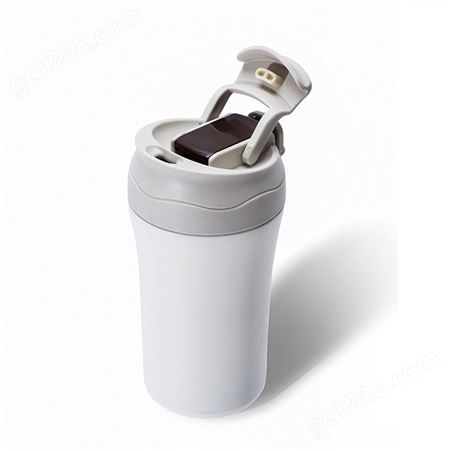 亚马逊双层咖啡杯创意不锈钢保温杯带吸管真空磨砂车载双饮杯子