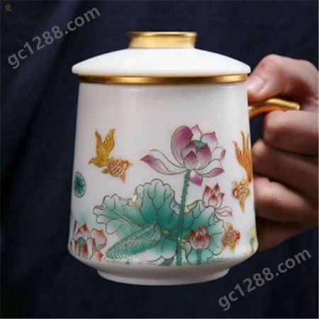 水杯亚光釉礼品杯 景德镇哑光茶杯厂家 亮丽陶瓷