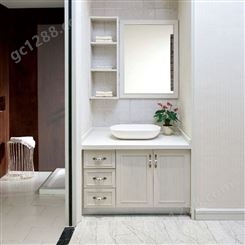百和美 全铝浴室柜 PVC实木浴室柜尺寸 卫生间洗漱台洗脸台带镜子