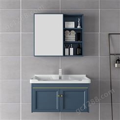 定制全铝挂墙式浴室柜 现代铝合金浴室柜组合 百和美全铝门板