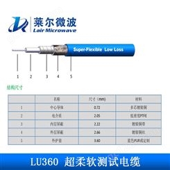 LU360高频率低驻波超柔软射频同轴测试线缆