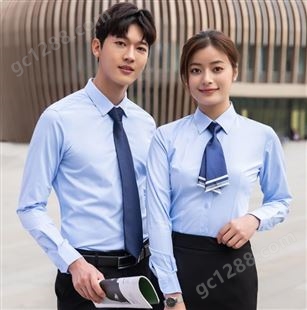 定制工作职业正装白领男女式衬衫 韩版青少年衬衣免烫
