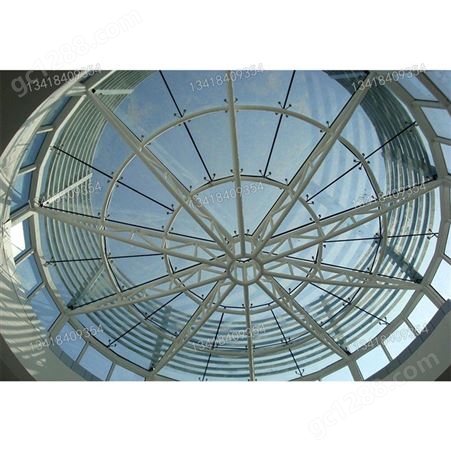 异形钢结构玻璃采光顶 植物温室玻璃采光建筑屋顶 透明玻璃采光顶