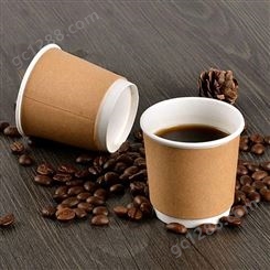 彤欣定制生产奶茶杯 咖啡杯 logo可印 打包热饮杯 牛皮纸纸杯