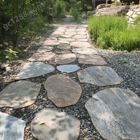 天然鹅卵石切片90公共公园铺路汀步石文化石别墅贴墙用可定制