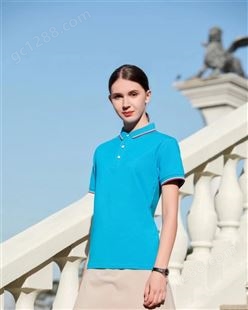 HM2016款天蓝色polo衫定制 企业广告衫文件衫批发 贵州广告衫厂家