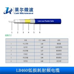 LB460低损耗测试线镀银铜高频低驻波射频同轴单芯电缆