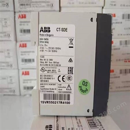 ABB时间继电器CT-SDE 0.3-30S 24V AC/DC220-240VAC 380-440