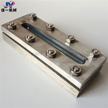 不锈钢方形焊接板式液位计 焊接条形玻璃板液位计 方形视镜液位计