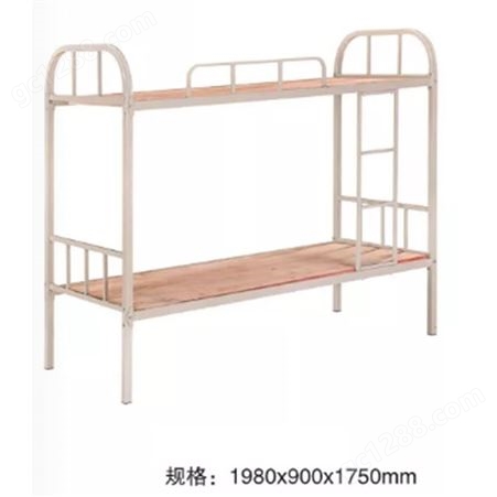 工地双层床钢制加厚全钢铁床实木床高低床上下铺宿舍学生床员工床