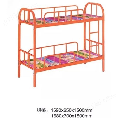 工地双层床钢制加厚全钢铁床实木床高低床上下铺宿舍学生床员工床