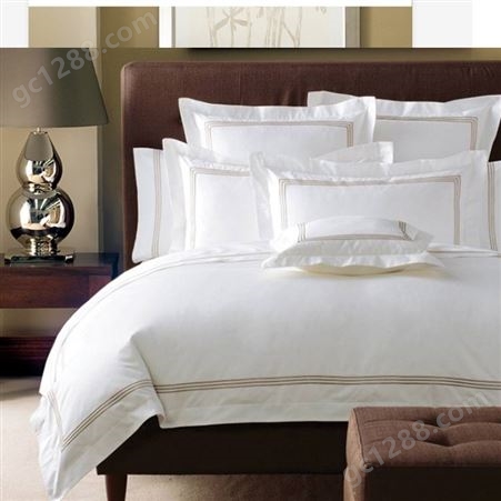 星与辰*40支埃及长绒纯全棉白色美式床单四件套 五星级酒店床上用品布草酒店床品套件