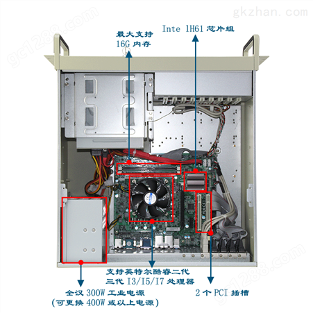 东田工控机IPC-610P-XH61 H61芯片组I3-3220工业服务器电脑10串口 DT-610